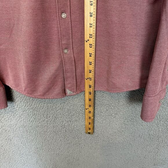 Untuckit Shirt Men's Large Red Long Sleeve Button Up Cotton Coolmax Slim Fit - Picture 5 of 6